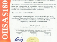 OHSAS 18001:1999 Certificate